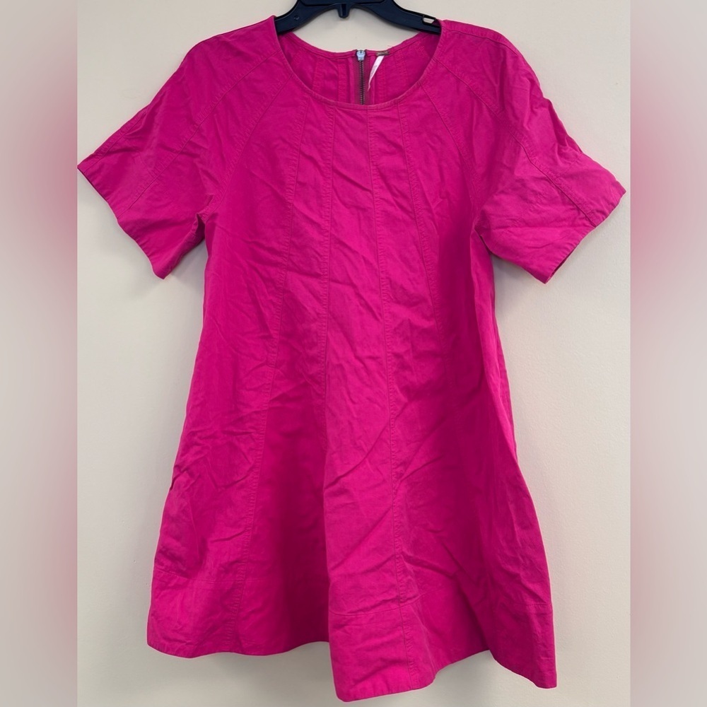 Hot Pink Becca Style Free People Mini Dress, Size Petite-Small